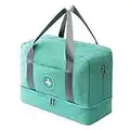 Impermeable Bolsa de Deporte con Compartimento para Zapatos, de Gimnasio Grande, de Viaje Fin de Semana para Hombre/Mujer, 20L (Azul Claro)