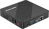 Mini PC Intel Celeron N4020 (jusqu'à 2,8 GHz), DDR4 4 Go/64 Go eMMC, Intel UHD Graphics 600, Mini-Ordinateur sans Ventilateur 4k@60Hz HDMI&VGA, USB3.0, Wi-FI 2.4/5.8G, BT4.2