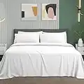 LIANLAM King 6 Piece Bed Sheets Set - Super Soft Brushed Microfiber 1800 Thread Count - Breathable Luxury Cooling Sheets Deep Pocket - Wrinkle and Fade Resistant - Hypoallergenic (White, King)