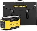 ROCKSOLAR Power Station with Solar Panel - RS420 200W Ready Portable Power Generator and RSSP60 60W 12V Foldable Solar Panel with Multiple AC/12V DC/USB Outlets for Backup Power, Outdoor Camping