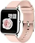 Popglory Reloj Inteligente Mujer Presión Arterial DIY Esferas Ritmo Cardíaco Oxígeno Sangre Smartwatch Recibir Whatsapp y Notificación Llamadas, Pulsera Actividad Regalo Hombre Mujer para Android iOS