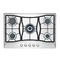 Empava 30 inch Stainless Steel Gas Cooktops 5 Italy Sabaf Sealed Burners Kitchen Stove Top in Stainless Steel