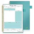 Regolden-Book Meeting Notebook for Work with Action Items, Project Planner Notebook for Note Taking, Office/Business Meeting Notes Agenda Organizer for Men & Women, 160 Pages (7”x10”), Teal