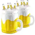 2 Paquetes Enfriador de Taza de Cerveza Inflable Grande, Cubo de Hielo Gigante para Fiestas en la Piscina, Barbacoa, Picnic, Suministros de Fiesta en la Playa, Decoracion Fiesta Verano