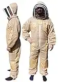 AGS Three layer ultra ventilated olive beekeeping suit professional bee suit beekeeper wasp suit (3XL)