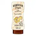 Hawaiian Tropic Silk Hydration Protective - Loción Solar Protectora con cintas de seda hidratantes y resistente al agua, Protección Alta, SPF 50, 180 ml