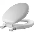 Mayfair 15EC 000 Removable Soft Toilet Seat That Will Never Loosen, Round - Premium Hinge, White