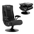 X Rocker Sphynx Pedestal Gaming Chair, with Headrest Mounted Speakers, 2.1 Wireless, Backrest Subwoofer, Padded Armrest, 5111501, 30.9" x 20.5" x 40", Black