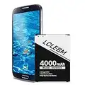 LCLEBM Batteria Galaxy S4 [4000mAh] Batteria di ricambio per batteria Galaxy S4 ad alta capacità compatibile con Samsung Galaxy S4 Verizon I545, AT & T I337, I9500, I9505 EB-B600BE, EB-B600BU