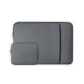 RAINYEAR 15 Pulgadas Funda Protectora para Portátil Compatible 15 MacBook Borde Delgado Chromebook Surface DELL HP Laptop Ordenador Portátiles Caso con Bolsa de Accesorios y Bolsillo Delantero,Gris