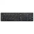 Perixx PERIBOARD-718B Wireless Backlit Keyboard - Full-Size X Type Scissor Keys - White Backlit - Black - US English