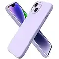 ORNARTO Compatible with iPhone 14 Case 6.1, Slim Liquid Silicone 3 Layers Full Covered Soft Gel Rubber Case Protective Cover 6.1 inch-Pastel Lilac