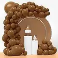 100Pcs 18In 12In 10In 5In Brown Balloons Garland Arch Kit Different Sizes Coffee Khaki Brown Matte Balloons as Safari Jungle Wild One Baby Shower Birthday Party Supplies for Boy Girl Party Decor