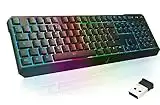 KLIM Chroma Wireless - Teclado inalámbrico Gaming - Nuevo 2023 - Teclado Gaming Ligero, Duradero, resiste al Agua, ergonómico, silencioso - Teclado Gamer PC PS4 PS5 Xbox One Mac - Negro