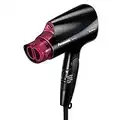 Panasonic nanoe Compact Hair Dryer for Healthy-Looking Hair, 1400W Portable Hair Dryer with Folding Handling and QuickDry Nozzle for Fast Drying – EH-NA27-K (Black/Pink)