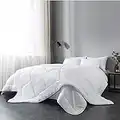 Everspread All-Season Down Alternative Comforter Duvet Insert, Soft Microfiber Blanket, Quilted Design, Machine Washable - White - King Size