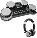 Alesis Compact Kit 4 - Portable 4-Pad Tabletop Electronic Drum Kit with Velocity-Sensitive Drum Pads + Numark HF125 - On-Ear Headphones with 6ft Cable