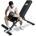 FLYBIRD Weight Bench, Adjustable Strength Training Bench for Full Body Workout with Fast Folding-New Version