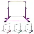 GLANT Gymnastic Kip Bar,Horizontal Bar for Kids Girls Junior,3' to 5' Adjustable Height,Home Gym Equipment,Ideal for Indoor and Home Training,1-4 Levels,300lbs Weight Capacity (Purple)