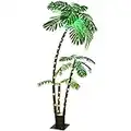 Lighted Palm Tree 6' 3.3' 2' Bar Outdoor Christmas Decorations Decor, Light Up LED Artificial Fake Trees Lights for Outside Patio Yard Pool Porch Deck Party Tropical