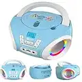 KLIM Candy BAMBINI Stereo per bambini NUOVO 2023 + Radio FM + Batterie incluse + Lettore CD Blu con altoparlanti e Radio + Regalo Perfetto per Bambini e Bambine