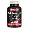 Organic Tart Cherry 10,000mg Montmorency 10X Extract 120 Capsules Gout Pain Relief Vegetarian Potassium Non-GMO Allergen-Free Made in Canada