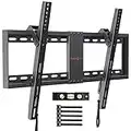 Perlegear TV Wall Bracket for Most 37-82 inch Flat and Curved TVs up to 60kg, Tilt TV Wall Mount with Max. VESA 600x400mm, TV Bracket for LED, LCD, OLED Screens