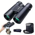 12x42 binocolo con prisma a tetto per adulti, compatto, portatile, impermeabile, con visione notturna, prisma BAK4, lente FMC, visione nitida HD per uccelli