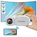 Videoprojecteur, Jimveo Mini Projecteur Portable, 8000L Retroprojecteur WiFi Full HD 1080P Supporté, Video Projecteur Home Cinéma pour Smartphone, Compatible avec HDMI/USB/AV