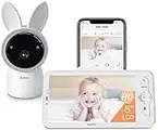 Baby Monitor, Arenti 2K Video Baby Camera with 5" Wireless Display, 360° Remote, Temperature & Humidity Sensor, Sound & Motion Detection, 2 Way Audio, Night Vision