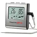 ThermoPro TP16 Digitales Bratenthermometer Ofenthermometer Fleischthermometer Grillthermometer Küchen Thermometer mit Timer für BBQ, Grill, Smoker