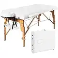 Giantex Portable Massage Table Lash Bed, Massage Bed Spa Bed Height Adjustable w/Face Cradle & Carry Case, Professional Facial Salon Tattoo Table for Spa Beauty Salon Home Use (White)