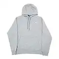 Nike Team Club Pullover Hoodie (Dark Grey/White, Large)
