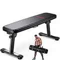 WINNOW Weight Bench Folding Workout Bench with Carrying Handle Flat Home Training Multiuse Fitness Bench