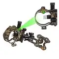 Micro Adjust 5 Pin/7 Pin Compound Bow Sight 0.019 Optical Fiber Sight CNC Aluminum Horizontal Vertical Adjustment Bow Sight Shooting (Camo/9150)