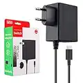 ECHTPower Cargador Nintendo Switch, Adaptador de Corriente de Carga Rápida USB Tipo C, Compatible con Modo TV/Switch Lite/Otros Dispositivos de Tipo1 C (1,5M)