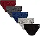 Reebok Men's Underwear - Low Rise Briefs with Contour Pouch (5 Pack), Size Medium, Red/Blue/Greys