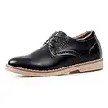 Elevator Shoes Mens 7cm Height Increase Leather Shoes Fashion Oxford Lace-up Casual Shoes Look Taller Black