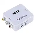 Docooler Mini AV A VGA Convertidor de Video Convertor Cuadro AV RCA CVBS a VGA Conversor de Video Conversor con Audio de 3.5mm a PC HDTV Converter