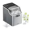 Silonn Countertop Ice Maker, 45lbs Per Day, 24Pcs Ice Cubes in 13 Min, 2 Ways to Add Water, Auto Self-Cleaning, Stainless Steel Ice Machine for Home Office Bar Party