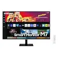 Samsung M7 Monitor S32BM700UU, 32 Zoll, VA-Panel, Bildschirm mit Lautsprechern, 4K UHD-Auflösung, Bildwiederholrate 60 Hz, 3-seitig fast rahmenloses Design, Smart TV Apps mit Fernbedienung, Schwarz