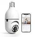 AIKELA Light Bulb Camera, 2.4GHz Wireless WiFi Outdoor Security Camera,360 Degree Pan/Tilt Panoramic Indoor Surveillance Camera with Human Motion Detection Alarm Night Vision Two-Way Audio Remote View