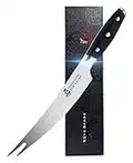 TUO Carving Knives & Forks 8 inch, BBQ Knife, Meat Cutting Knife, German High-Carbon Stainless Steel, Full Tang Pakkawood Handle with Gift Box - Black Hawk Series