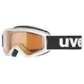 uvex speedy pro, gafas de esquí infantiles, con mejora del contraste, campo visual ampliado antivaho, white/lasergold, one size