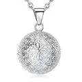 EUDORA Harmony Ball Collier Bola de Grossesse pour Femmes Enceinte, Vintage Ange Appelant Pendentif Colliers avec Musique Carillon pour Future Maman Filles Cadeau, 76cm + 114cm Chaîne