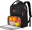 MATEIN Mochila Portatil Almuerzo, para Mujer Hombre 15,6 Pulgadas, de Refrigeración con Puerto USB Impermeable Bolsas Térmicas del Negocio Trabajo Viaje Escolares, Negro