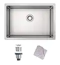 MENSARJOR Undermount Sink， 27" x 18" Single Bowl Kitchen Sink Undermount Stainless Steel Kitchen Sink, Bar or Prep Kitchen sink