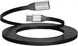 MutecPower 1m Cable USB 3.0 macho a hembra SUPERPLANO cordon de extensión repetidor activo USB Ultra DELGADO - Negro 1 metro - compatible con Laptops, HDD, Xbox, PS4, VR, impresoras, Oculus Rift