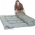 QXTT Colchon Tatami Japones Suelo Plegable Espesar Colchón Acolchado Colchón Espuma De Memoria Respirable Colchón De Futón Víveres Estera para Dormir Tatami De Piso,Grey-90 * 200cm