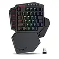 Redragon K585 DITI Drahtlose mechanische Einhandtastatur, Rote Schlter, 42 Tasten 2.4Ghz RGB 40% Gaming Keypad mit 7 Onboard-Makrotasten, abnehmbare Handgelenkstütze, 3000 mAh Batterie